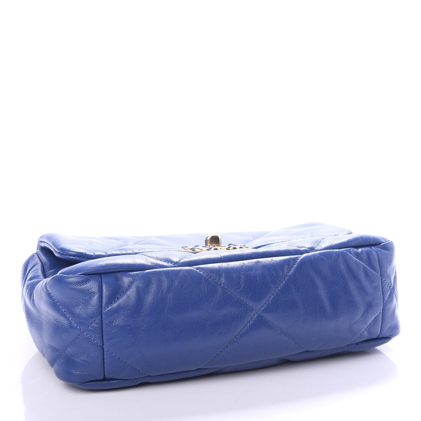 Goatskin Quilted Medium 19 Flap Dark Blue