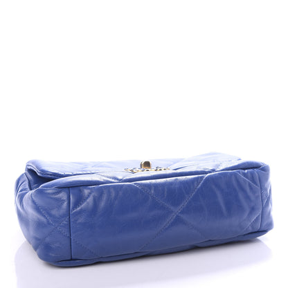 Chanel Goatskin Quilted Medium 19 Flap Dark Blue 3 of 9