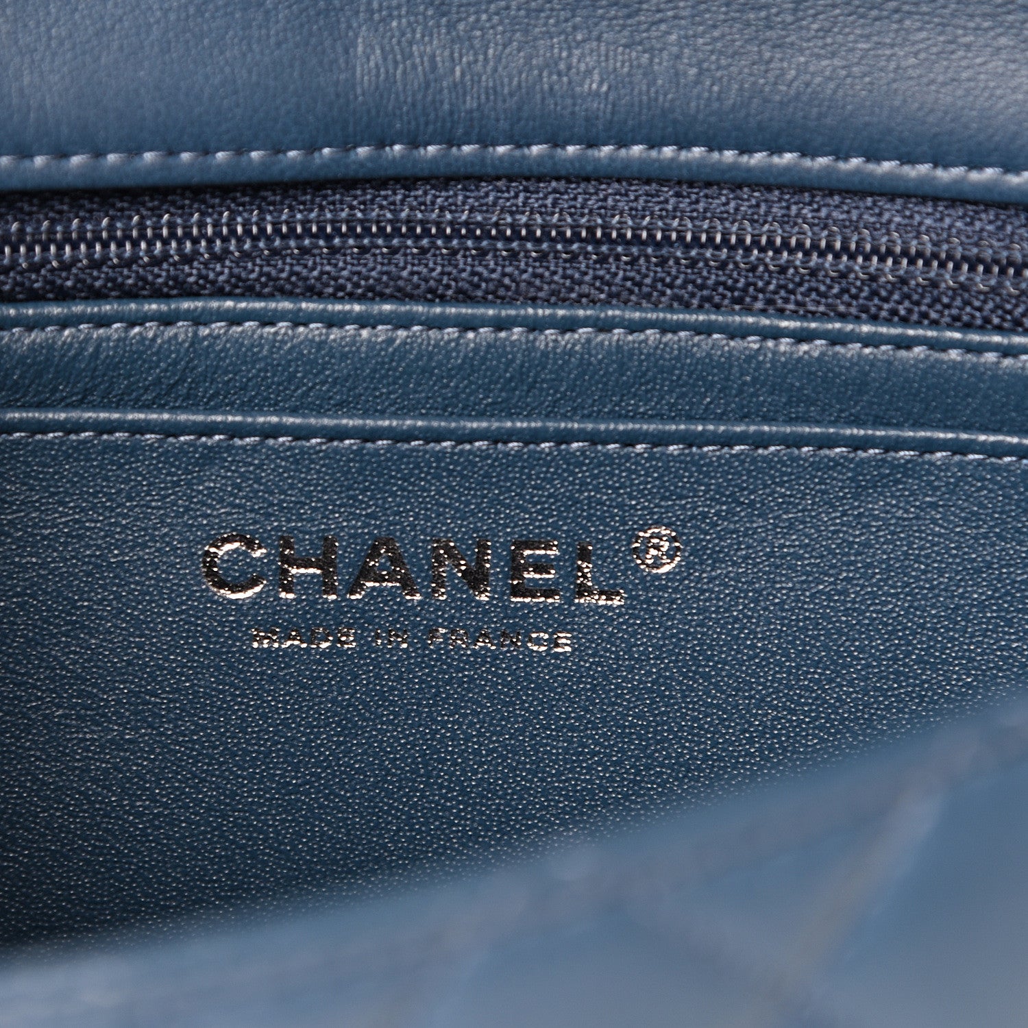 Chanel Lambskin Quilted Mini Rectangular Flap Dark Blue 5 of 12