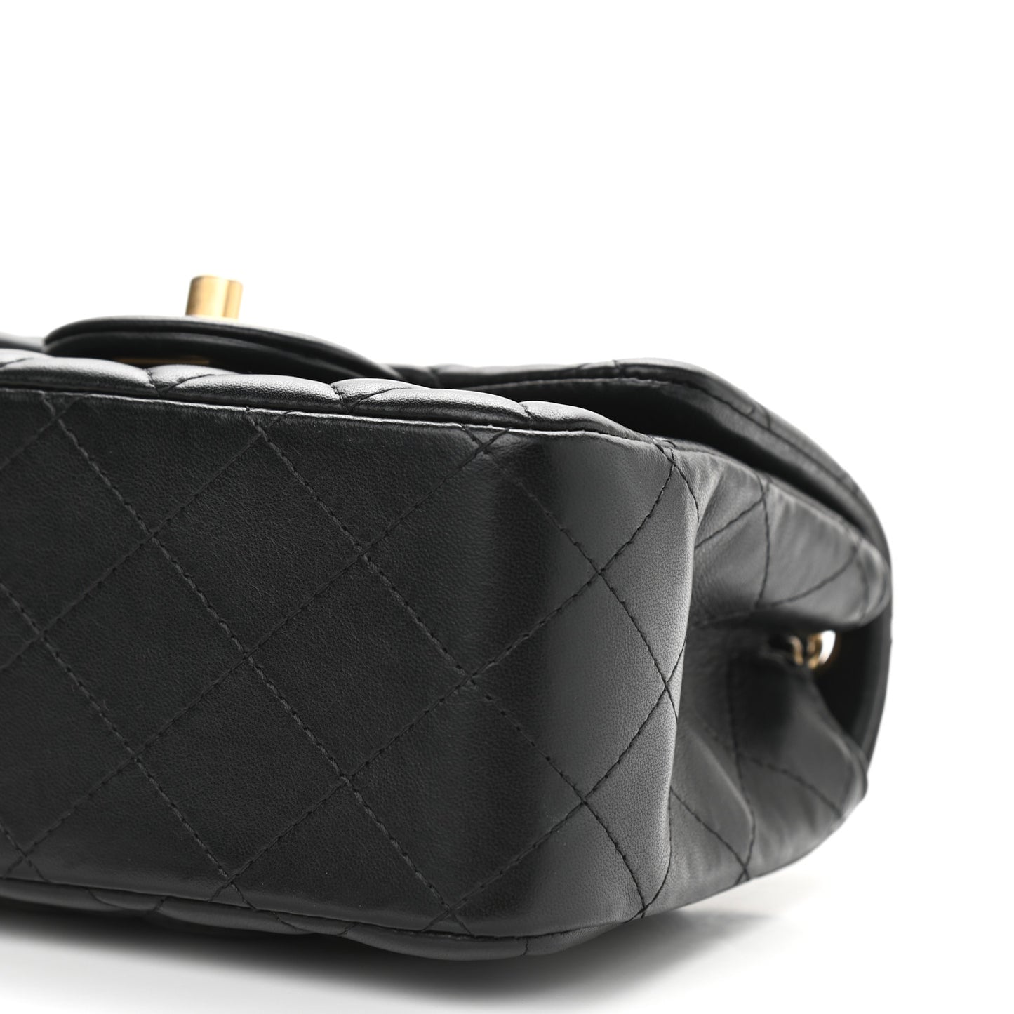 Lambskin Quilted Mini Square Flap Black