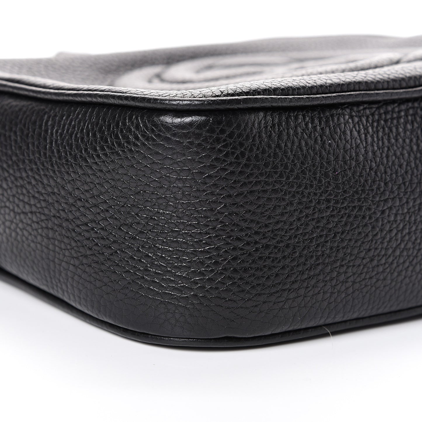 Pebbled Calfskin Small Soho Disco Bag Black