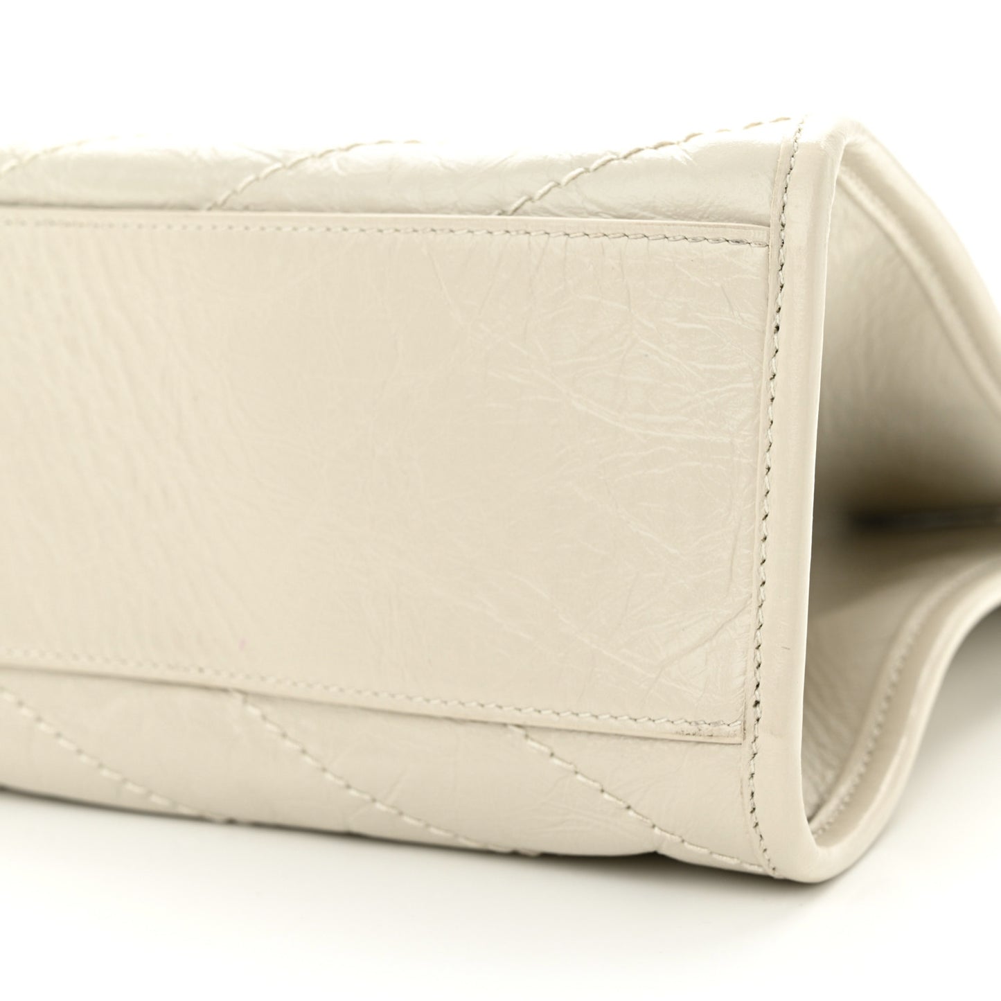 Crinkled Calfskin Matelasse Monogram Large Niki Shopper Tote Cream Soft