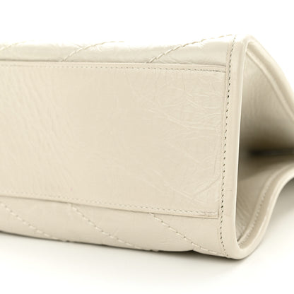 Saint Laurent Crinkled Calfskin Matelasse Monogram Large Niki Shopper Tote Cream Soft 9 of 11