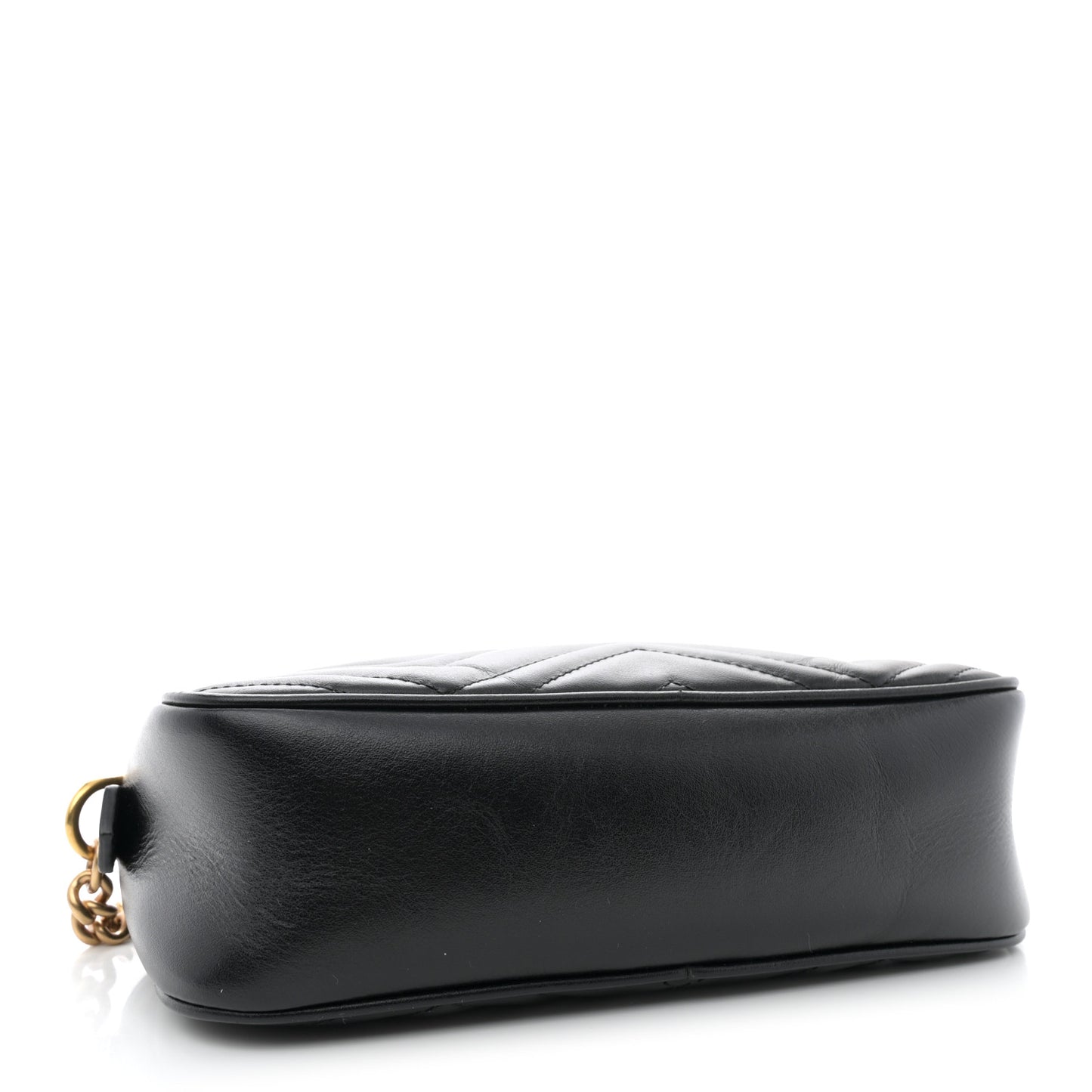 Calfskin Matelasse Small GG Marmont Chain Shoulder Bag Black