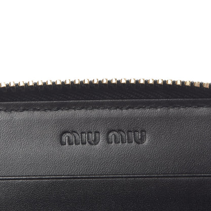 Miu Miu Vernice Alligator Embossed Zip Around Wallet Black 6 of 6