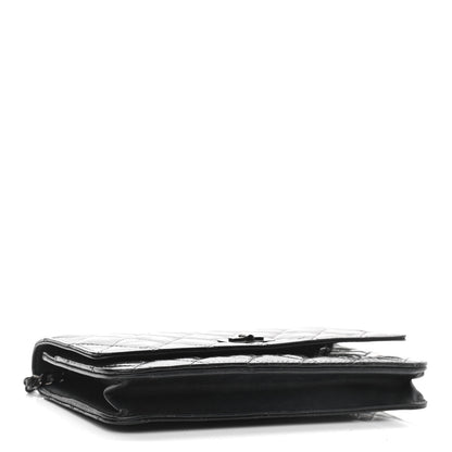 Chanel Distressed Patent Calfskin Quilted Reissue Wallet On Chain WOC Black 4 of 13