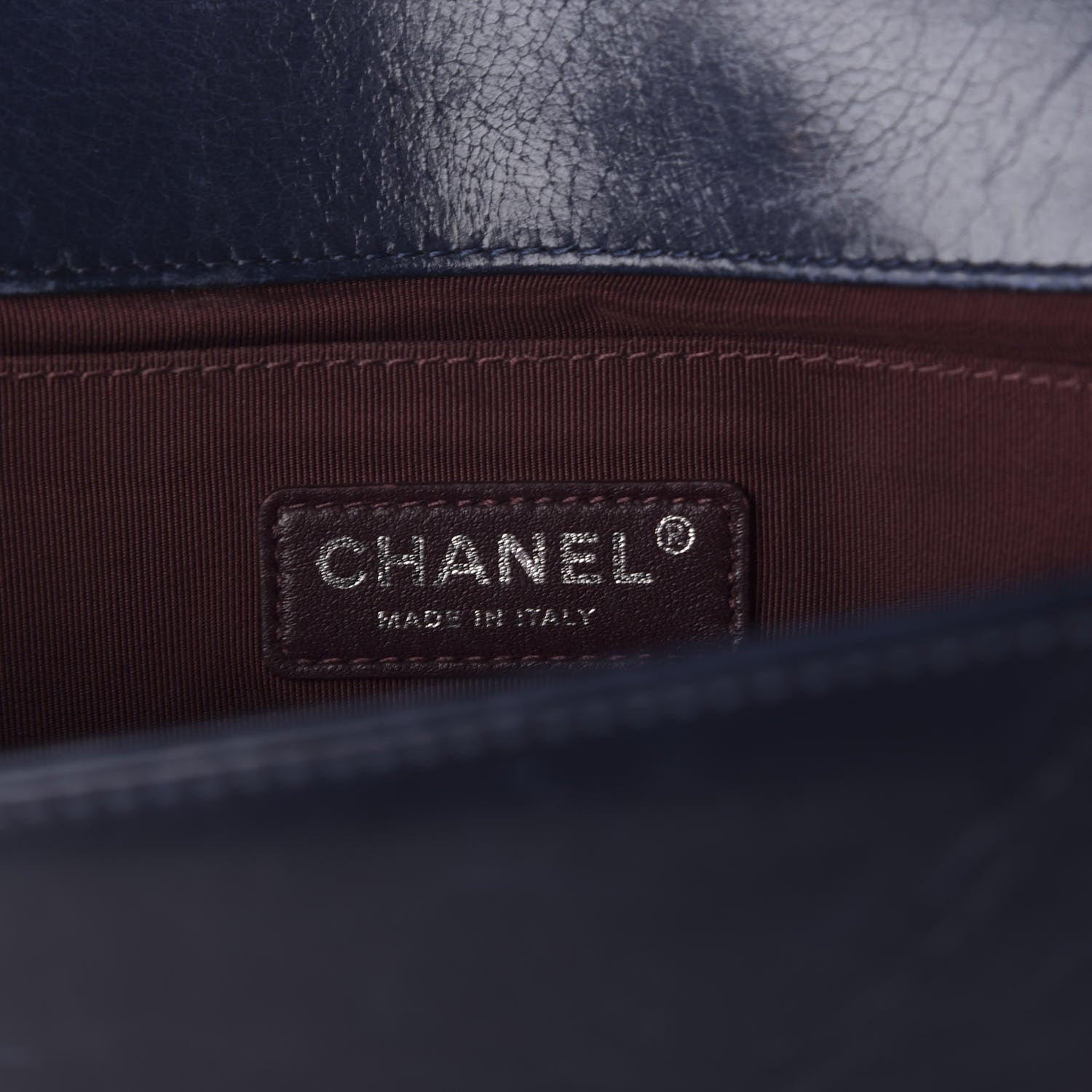 Chanel Glazed Calfskin Quilted Medium Boy Chained Flap Blue 5 of 9