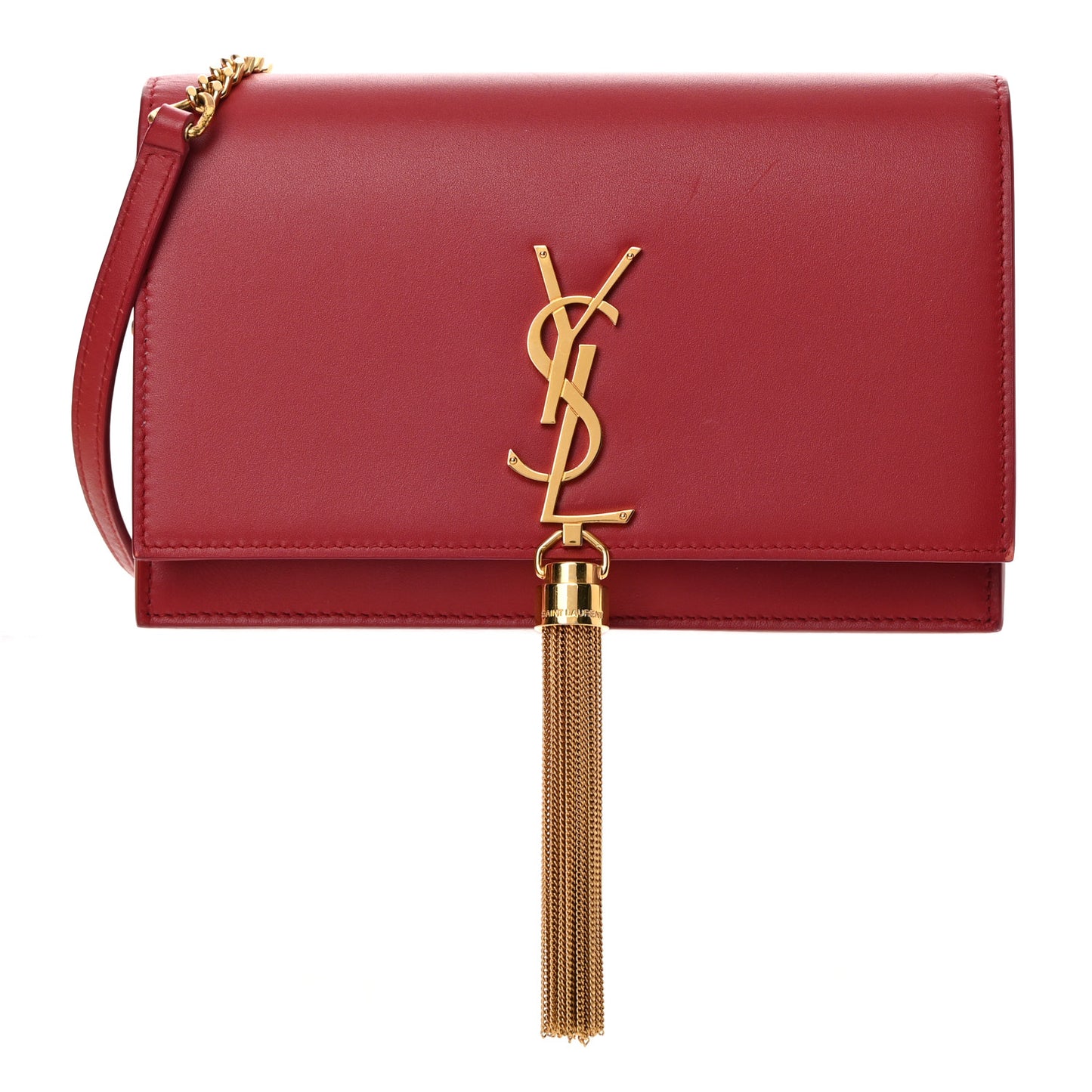 Smooth Calfskin Classic Monogram Kate Tassel Chain Wallet New Lipstick