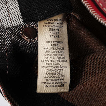 Burberry Canvas Mega Check Medium Ashby Hobo Cadmium Red 7 of 8