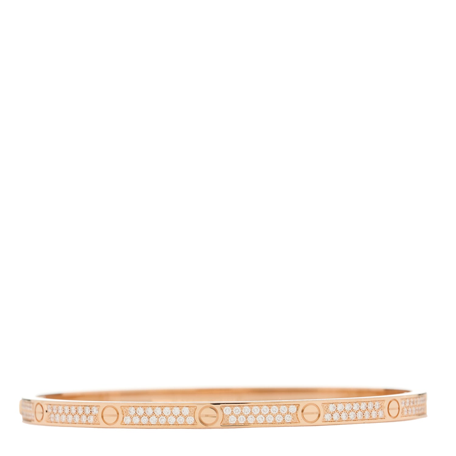 Cartier 18K Pink Gold Diamond Small LOVE Paved Bracelet 17 2 of 6