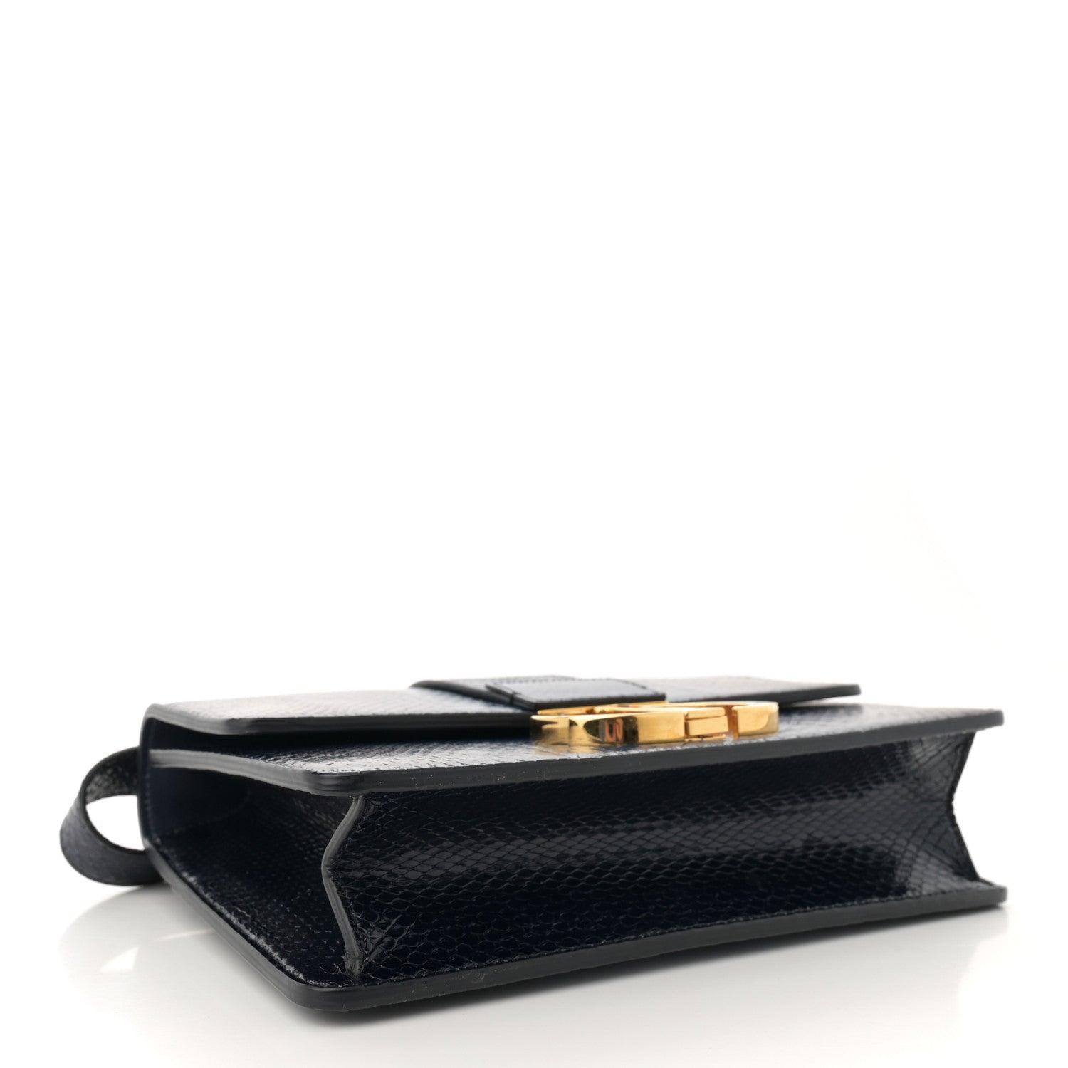 Christian Dior Snakeskin 30 Montaigne Flap Bag Blue 4 of 10