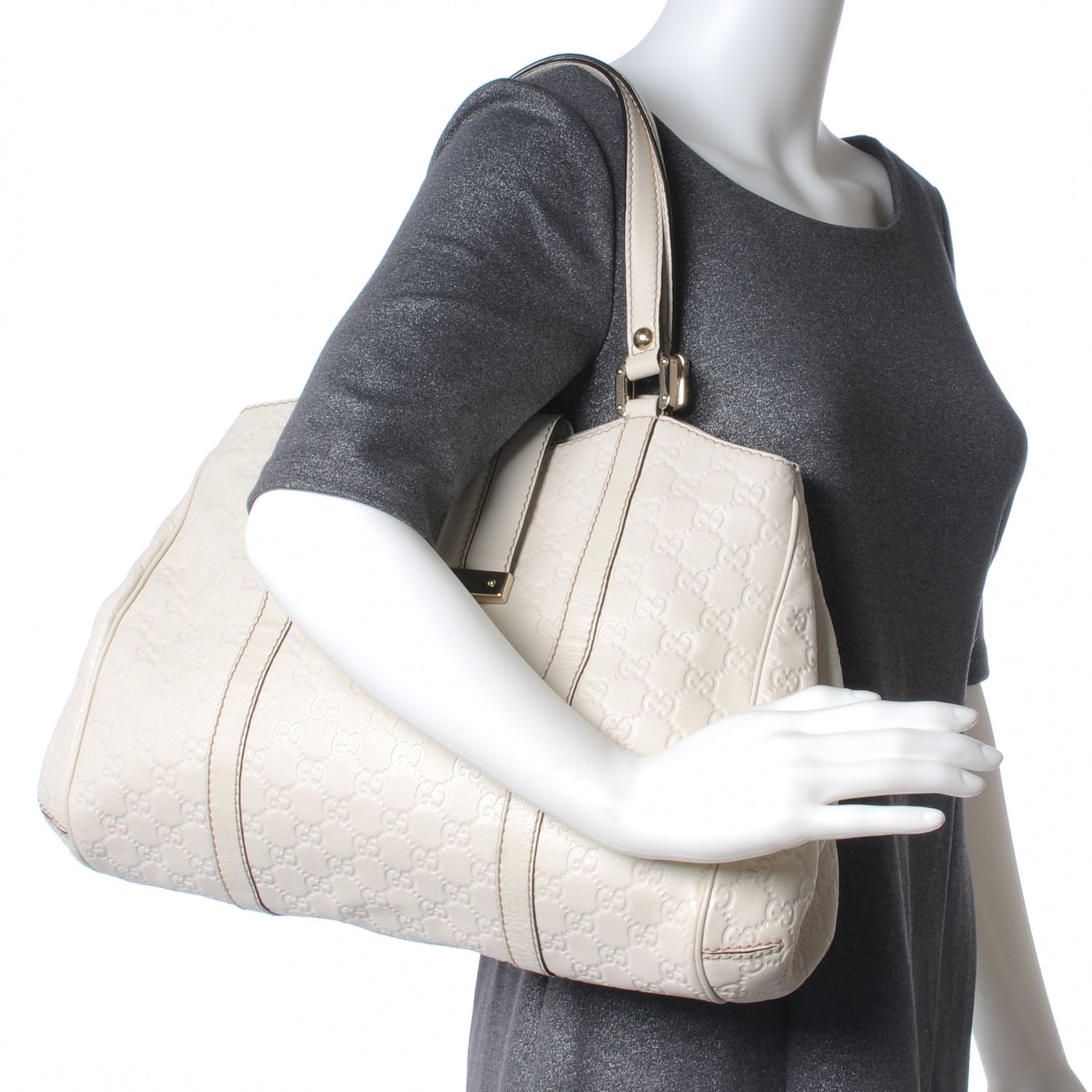 Gucci Guccissima New Ladies Web Large Hobo Off White 2 of 7