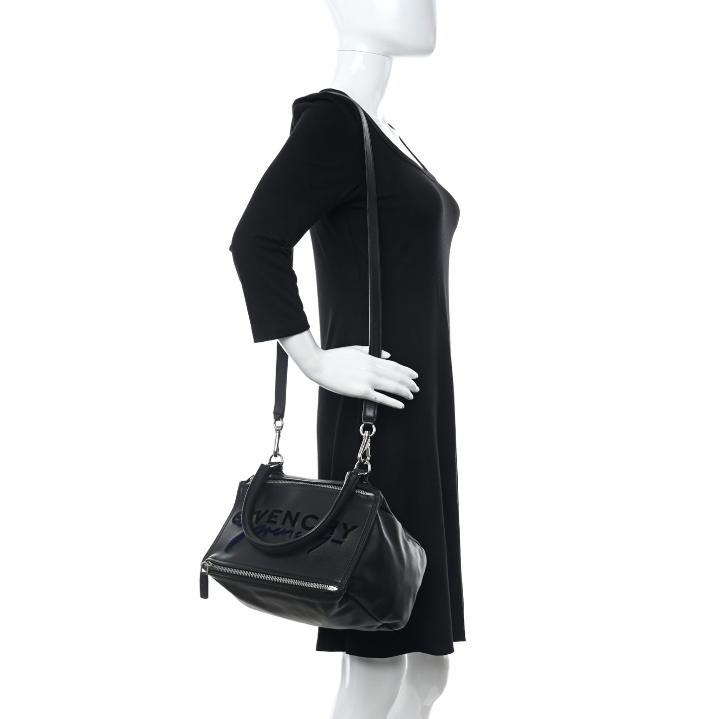 Sugar Goatskin Velvet Logo Small Pandora Black