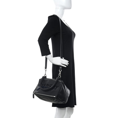 Givenchy Sugar Goatskin Velvet Logo Small Pandora Black 2 of 12