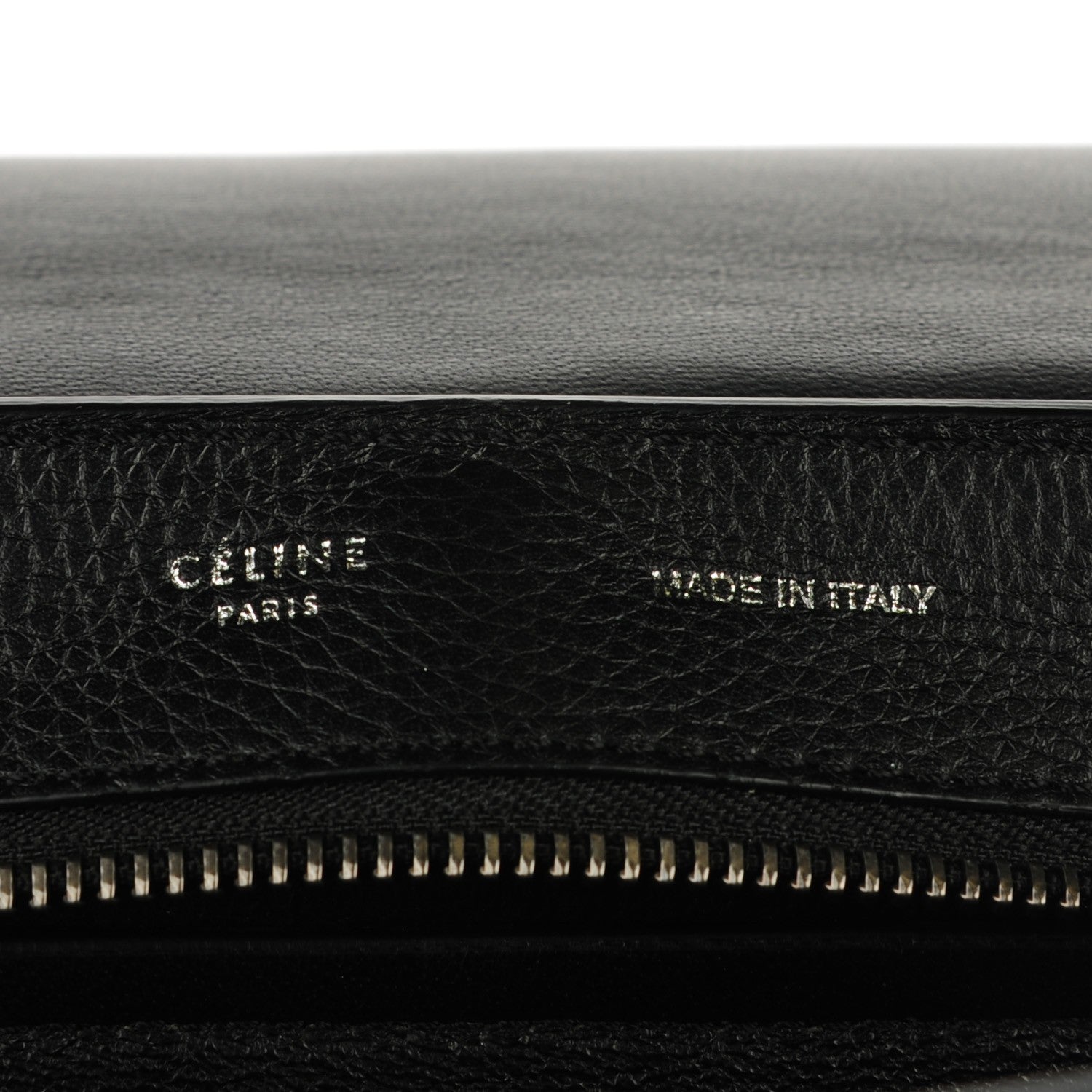 Celine Drummed Calfskin Suede Medium Trapeze Black 6 of 7