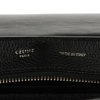 Celine Drummed Calfskin Suede Medium Trapeze Black 6 of 7