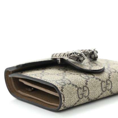 Gucci GG Supreme Monogram Dionysus Card Case Wallet Beige Taupe 9 of 10