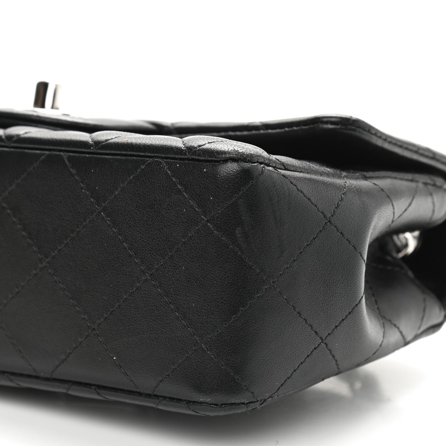 Lambskin Quilted Mini Rectangular Flap Black