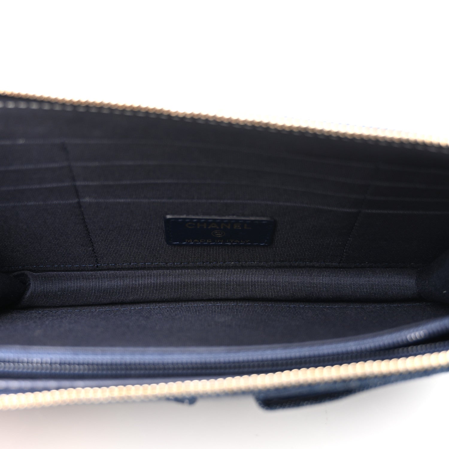 Chanel Denim Quilted Zipped Wristlet Clutch Blue 5 of 7