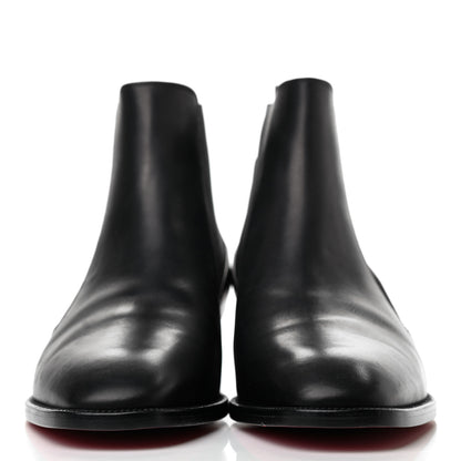 Christian Louboutin Calfskin Ingrassato Womens Marmada Flat Chelsea Boots 40.5 Black 2 of 6