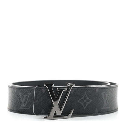 Louis Vuitton Monogram Eclipse Taigarama 40mm LV Initiales Reversible Belt 95 38 Black 1 of 5