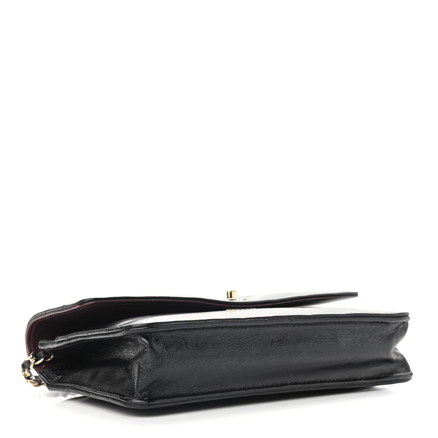 Chanel Lambskin Chevron Quilted Wallet On Chain WOC Black 4 of 11