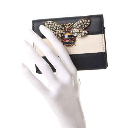 Gucci Calfskin Queen Margaret Card Case Wallet Black Mystic White 2 of 9