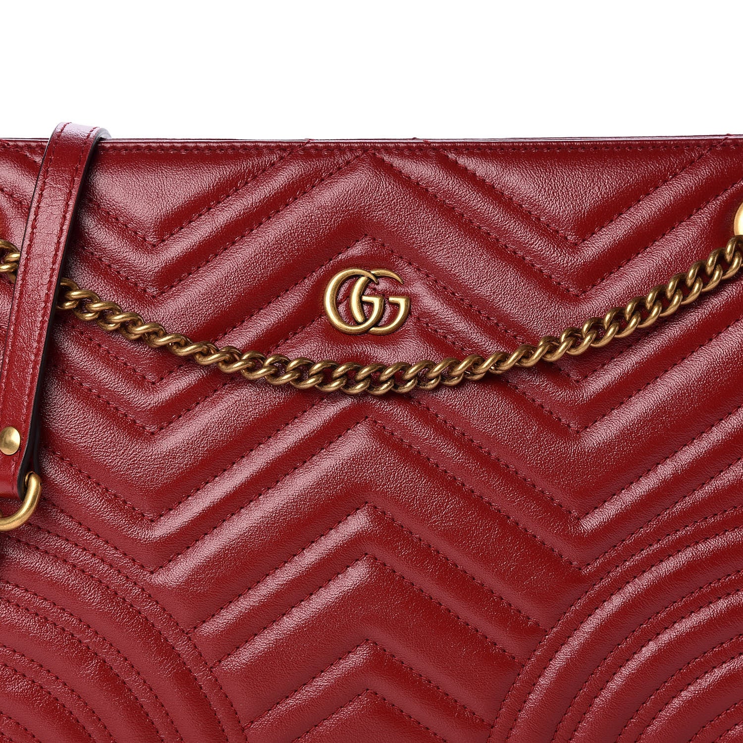Gucci Azalea Calfskin Matelasse Heart Medium GG Marmont Slim Shoulder Bag Romantic Cerise 7 of 9