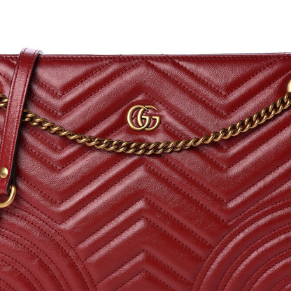 Gucci Azalea Calfskin Matelasse Heart Medium GG Marmont Slim Shoulder Bag Romantic Cerise 7 of 9