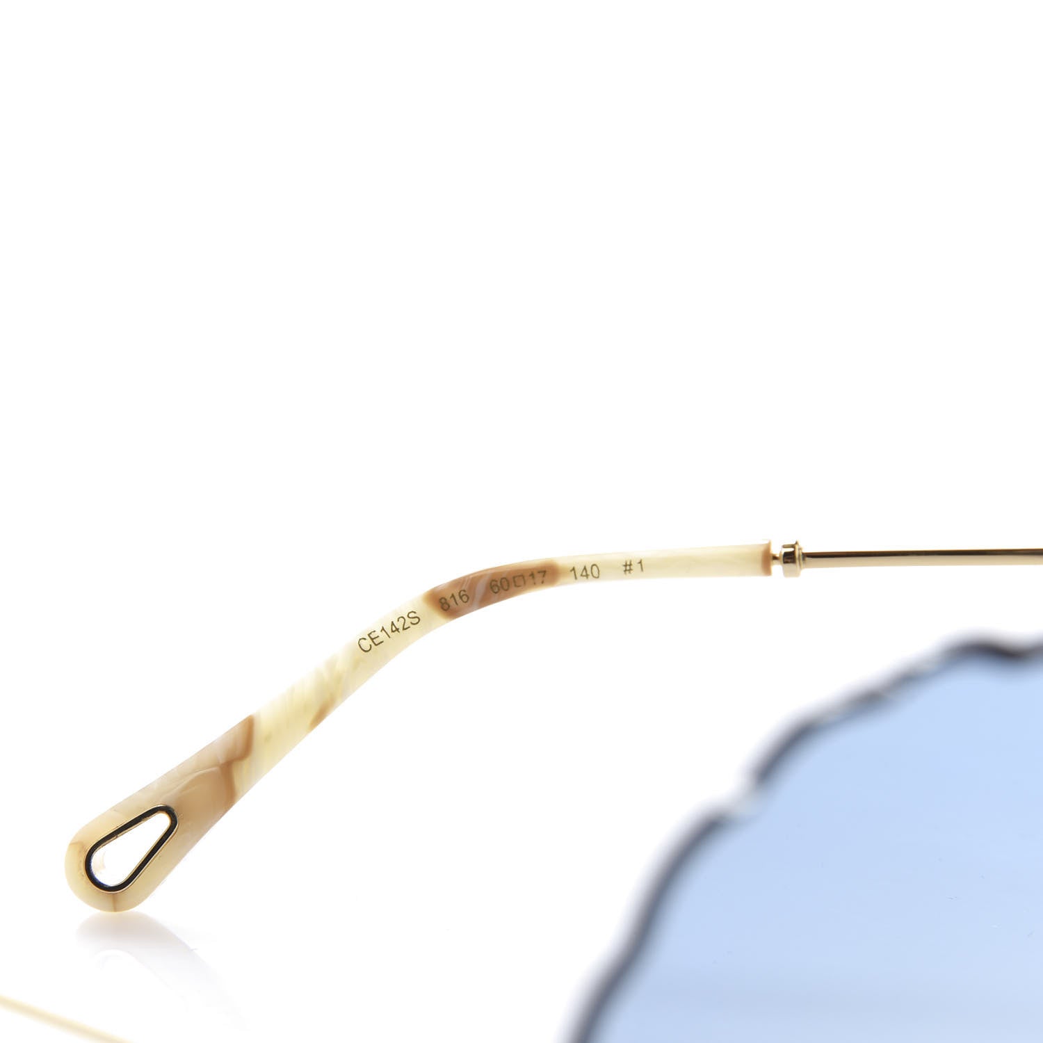 Chloe Rosie Bevelled Round Sunglasses CE142S Gold Gradient Blue 6 of 8