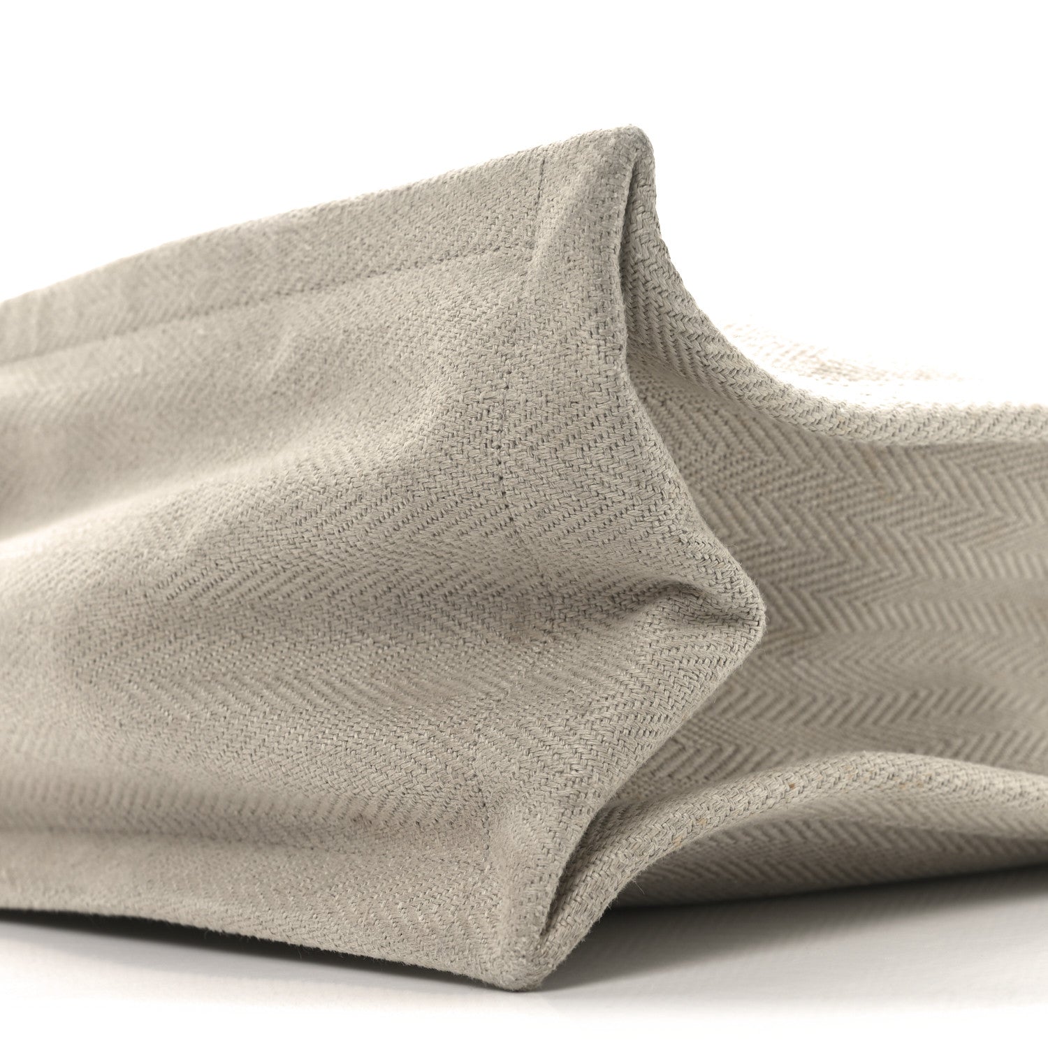 Saint Laurent Cotton Linen Rive Gauche Tote Light Shell 9 of 12