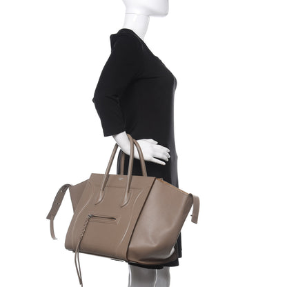 Celine Supple Calfskin Medium Phantom Luggage Taupe 2 of 12