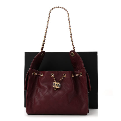 Chanel Caviar Quilted Small Chanel 25 Handbag Burgundy 11 of 11