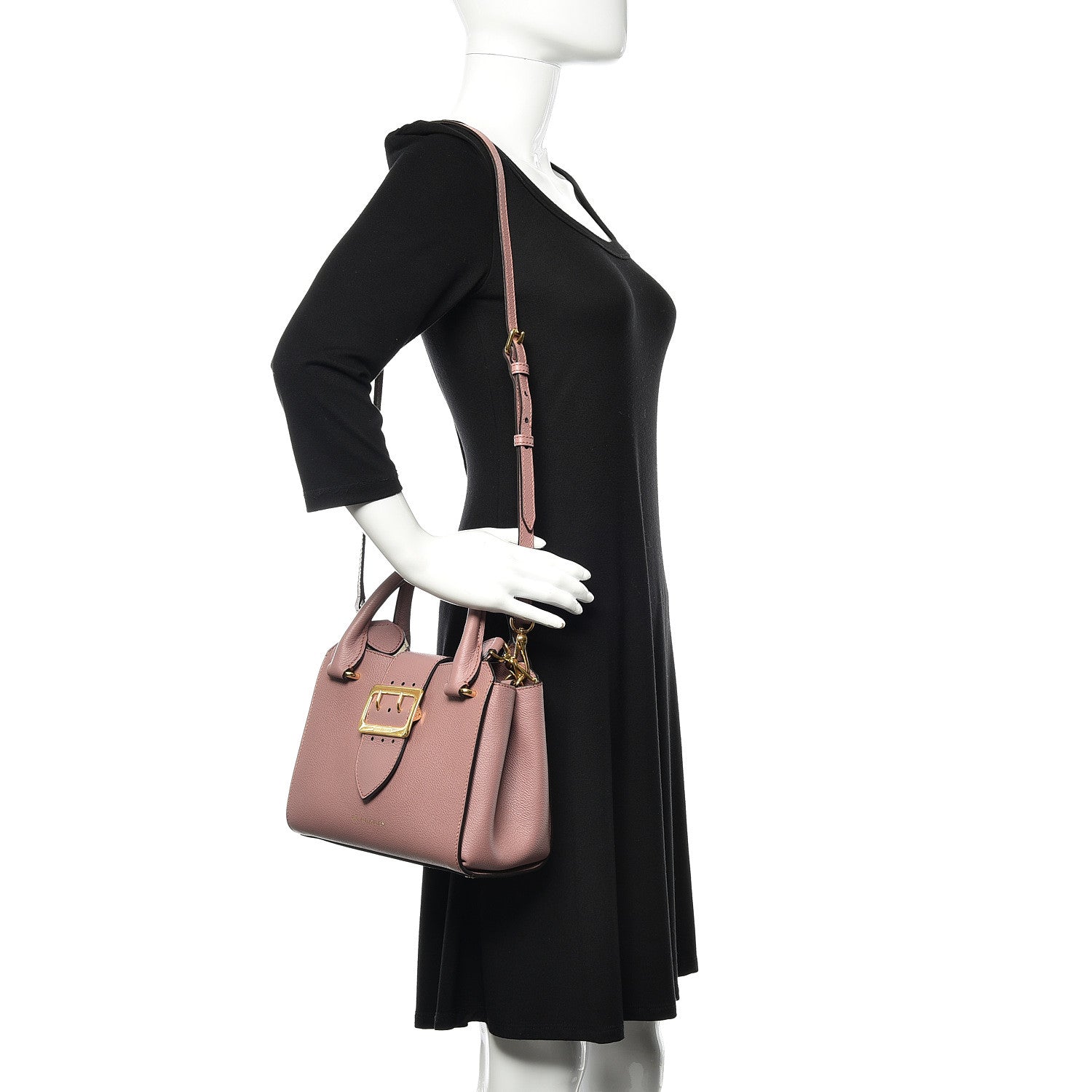 Burberry Soft Grain Calfskin Small Buckle Tote Dusty Pink 3 of 13