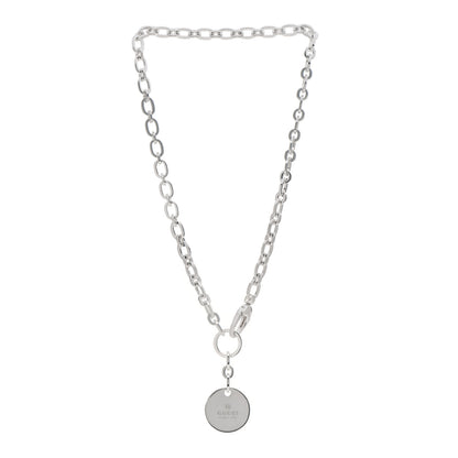 Gucci Sterling Silver Round Logo Pendant Necklace 3 of 5