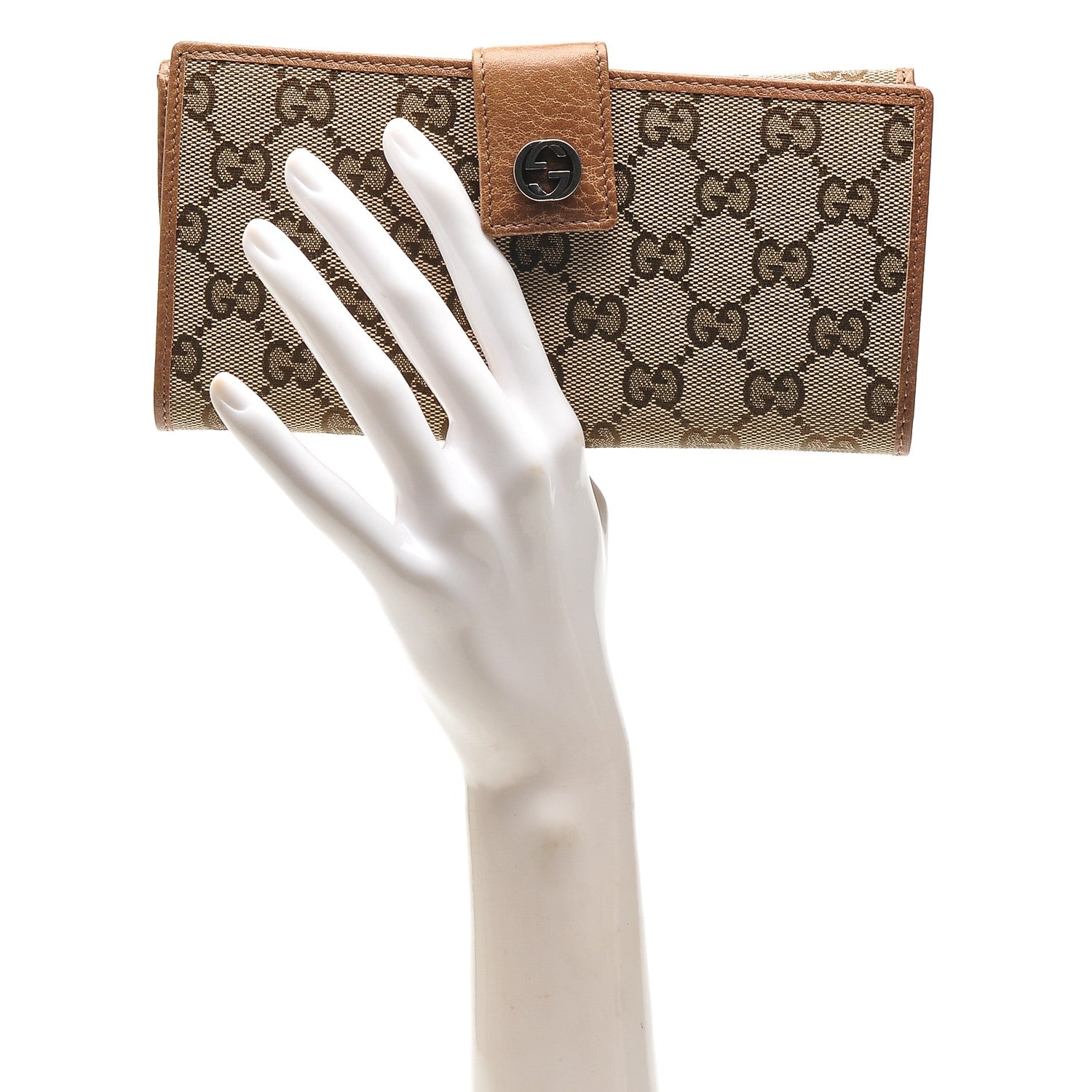 Gucci Monogram Old Libeccio Miss GG Continental Wallet Beige Ebony Light Brown 2 of 6