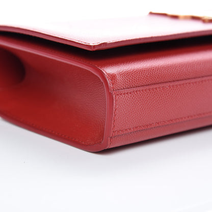 Saint Laurent Grain De Poudre Classic Monogram Cassandre Clutch New Red 6 of 10