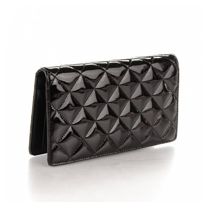 Chanel Patent Quilted Brilliant Yen Wallet Dark Purple 3 of 8