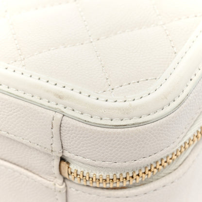 Chanel Caviar Quilted Medium CC Filigree Vanity Case White 15 of 18