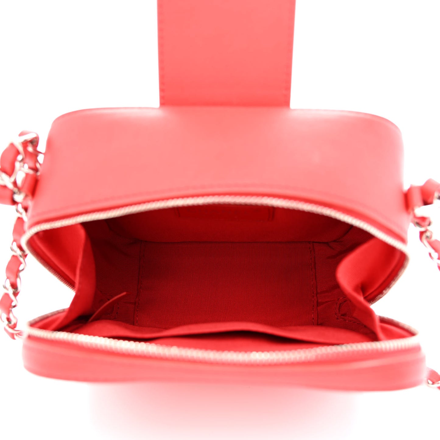 Lambskin Quilted Mini CC Box Camera Bag Red