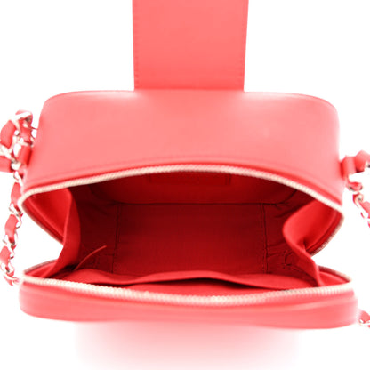 Chanel Lambskin Quilted Mini CC Box Camera Bag Red 5 of 12