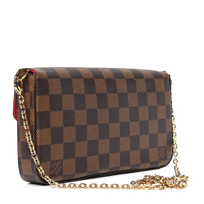 Louis Vuitton Damier Ebene Pochette Felicie Chain Wallet 3 of 7