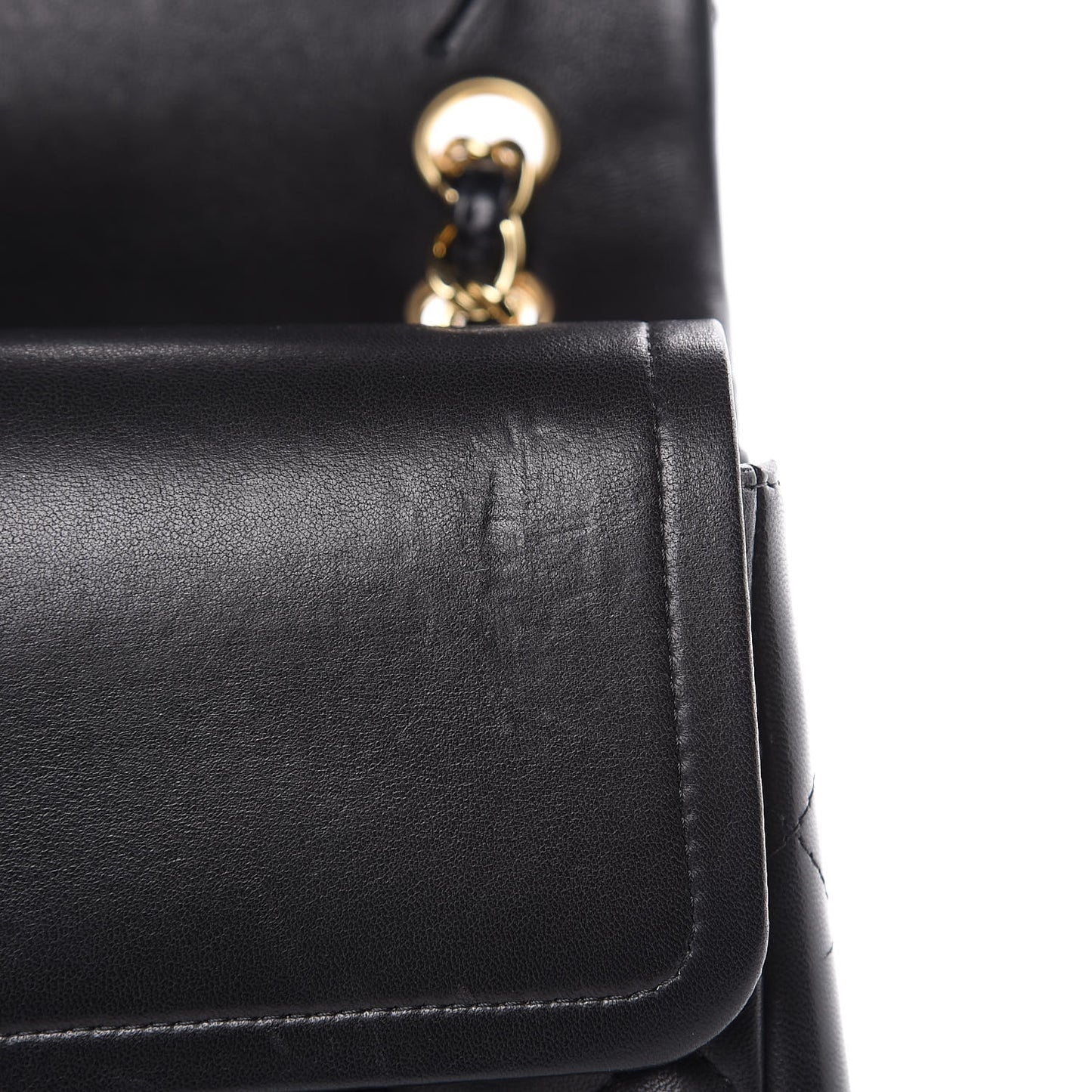 Lambskin Quilted Jumbo Double Flap Black