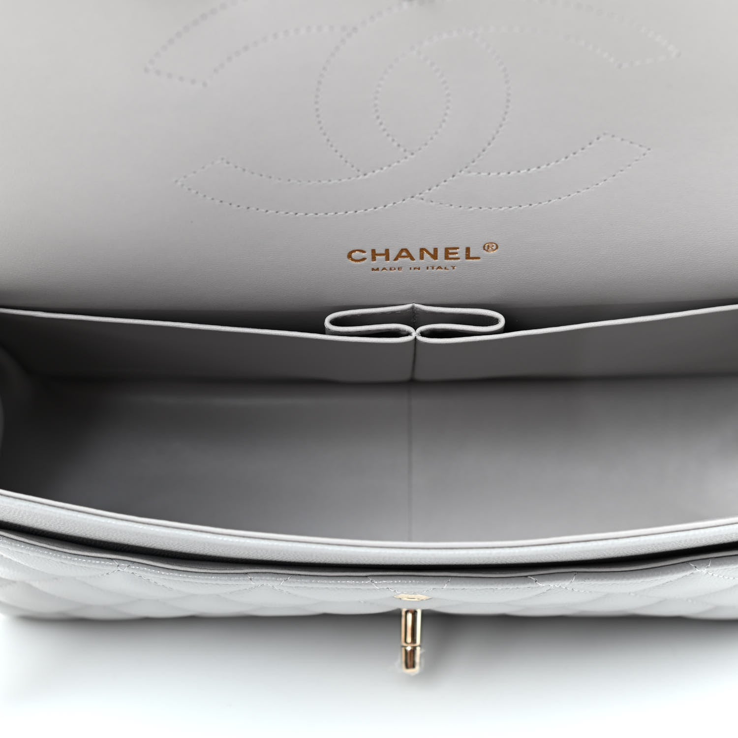Chanel Caviar Quilted Jumbo Double Flap Grey 4 of 4