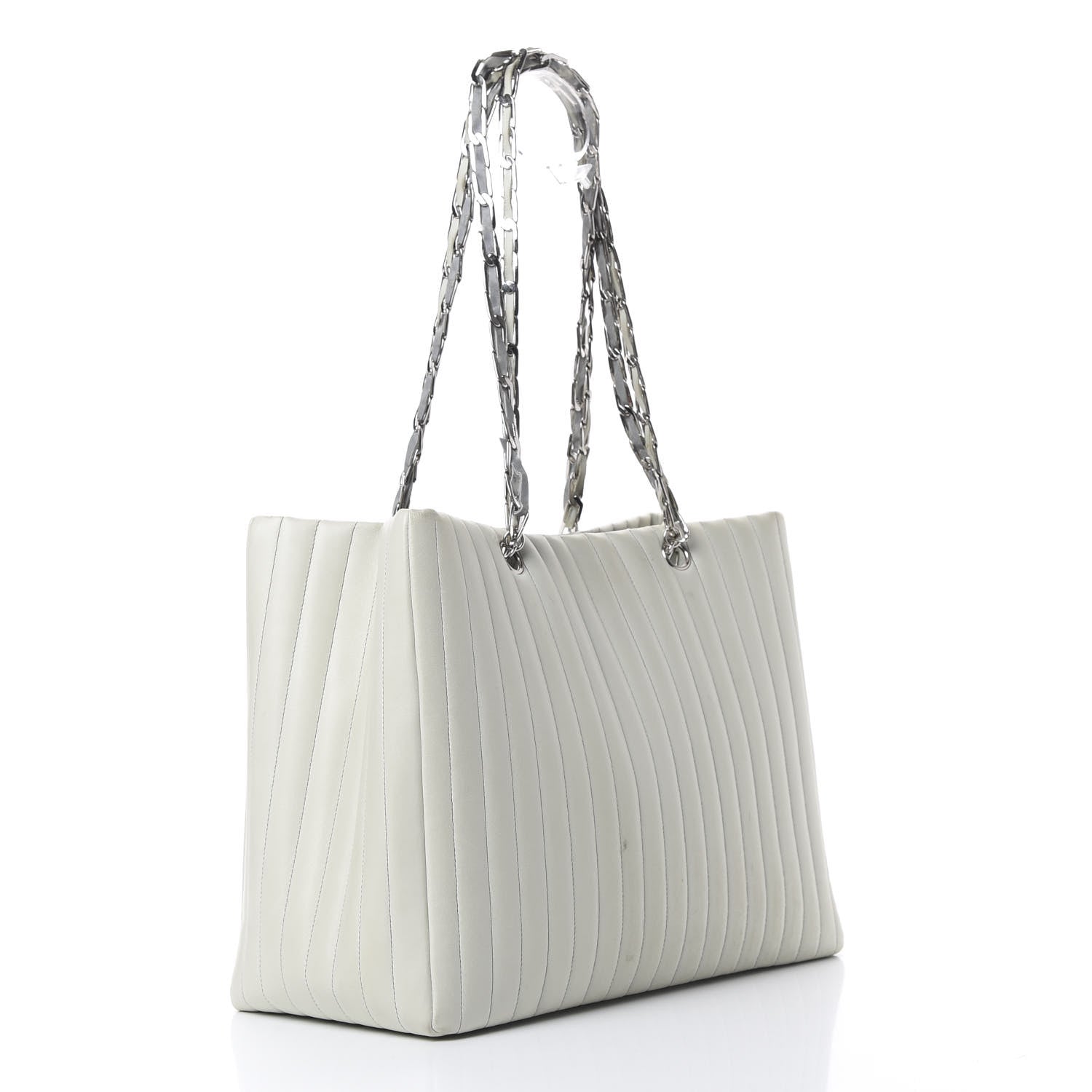 Chanel Lambskin Vertical Quilted Large Mademoiselle Tote Light Green 2 of 19
