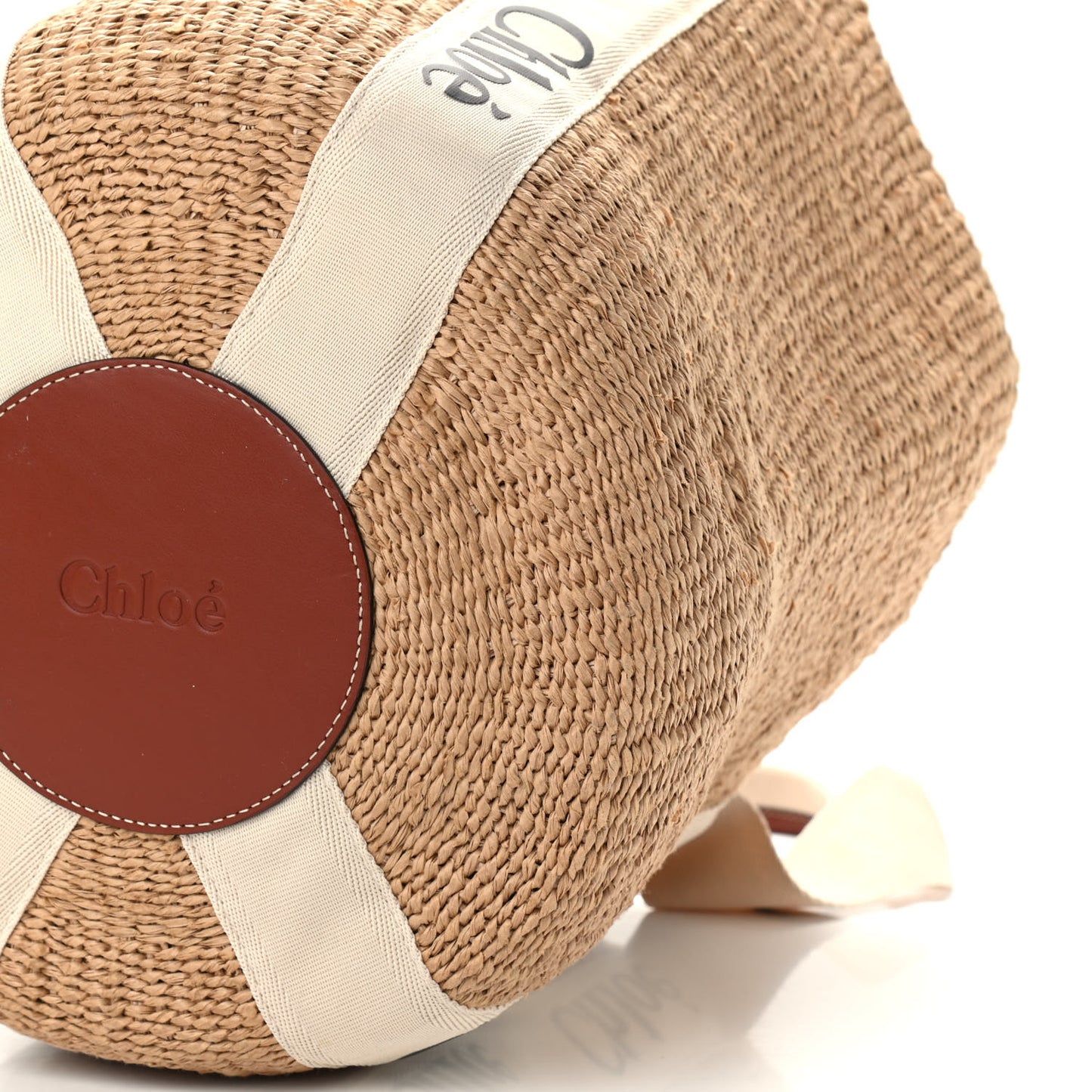 Raffia Medium Woody Tote White
