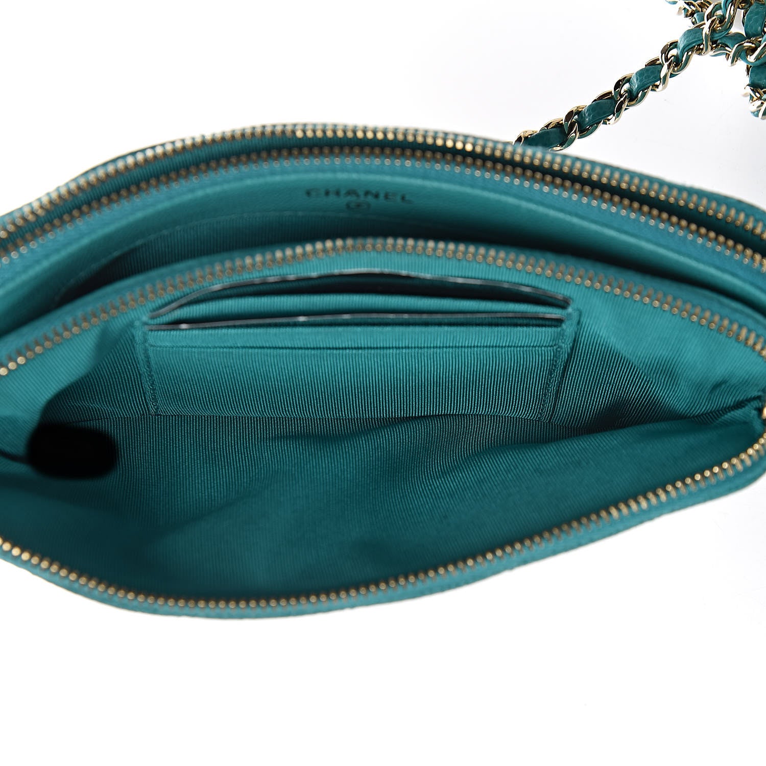 Chanel Caviar Quilted Small Clutch With Chain Turquoise 5 of 13