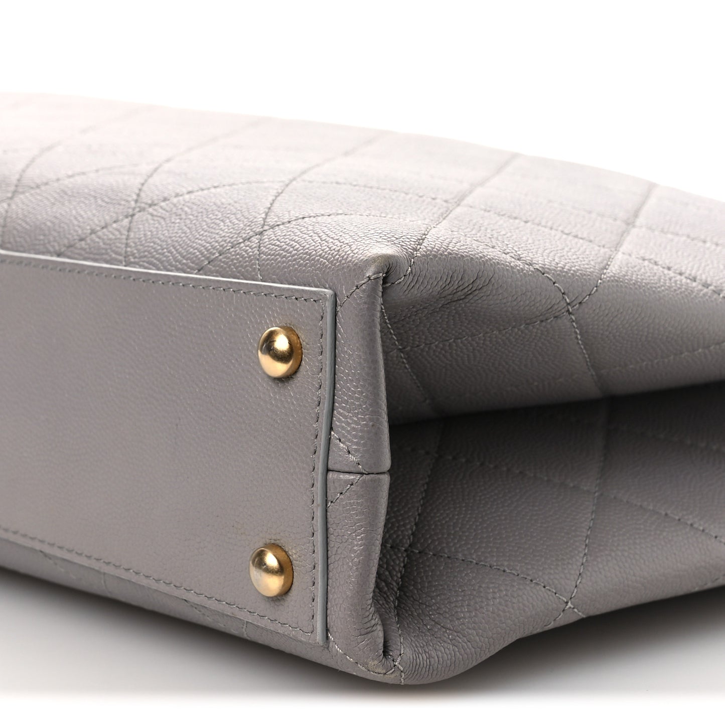 Caviar Quilted Large Classic Shopping Tote Grey