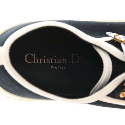 Christian Dior Canvas Dot Walk'N'Dior Low Top Sneakers 37.5 Black 7 of 8