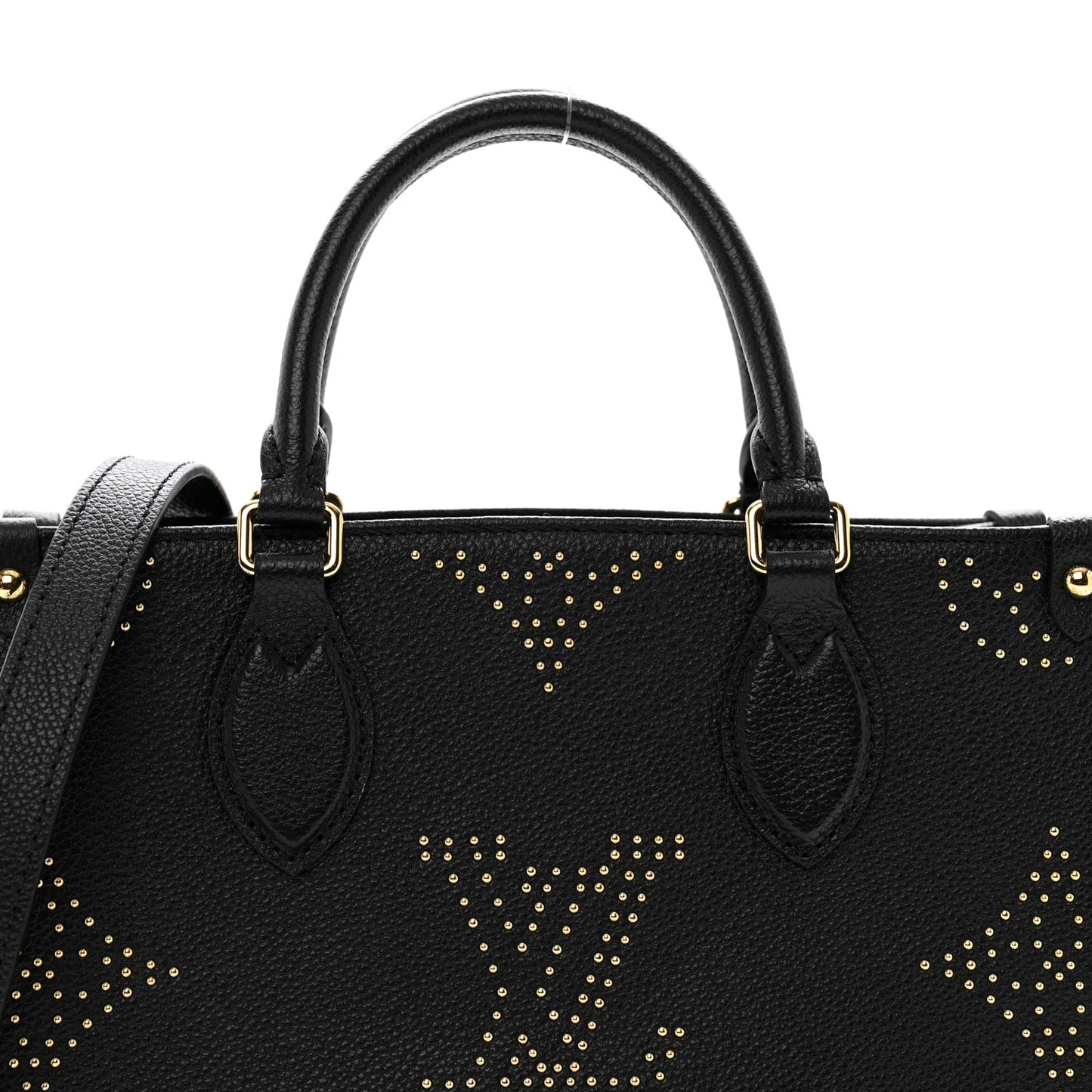 Grained Calfskin Studded Monogram Giant Onthego PM Black